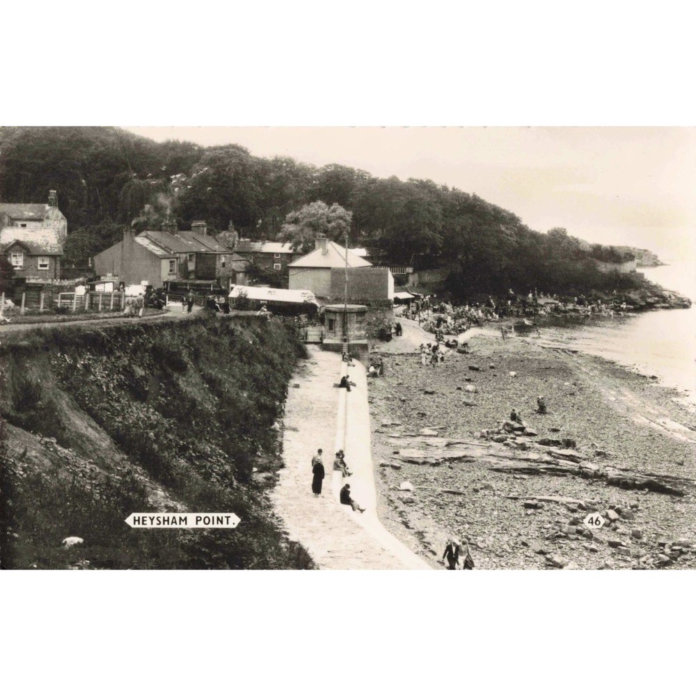 Heysham Point Lancashire England RPPC Beach Real Photo Postcard Bamforth 46
